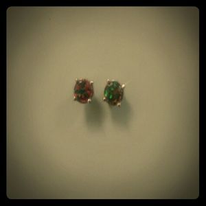 Black opal earrings